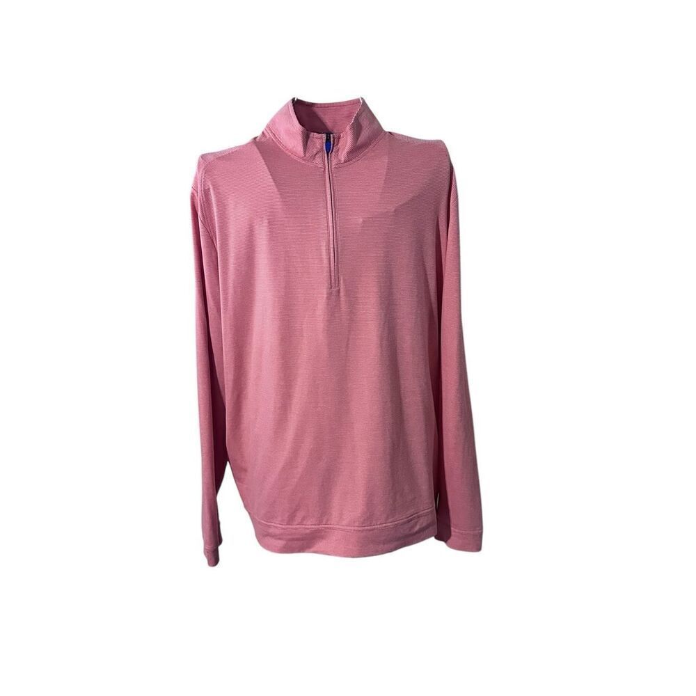 Nice Johnnie-O Sheldon Half zip performance pullover strawberry pink‎ striped by - Picture 3 of 11